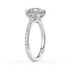 The Cara Ring - Round Cathedral with Hidden Halo & Pavé Band