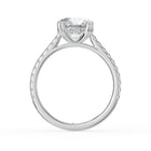 The Cara Ring - Round Cathedral with Hidden Halo & Pavé Band