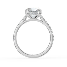 The Cara Ring - Round Cathedral with Hidden Halo & Pavé Band
