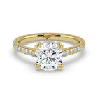The Cara Ring - Round Cathedral with Hidden Halo & Pavé Band