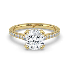 The Cara Ring - Round Cathedral with Hidden Halo & Pavé Band