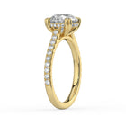 The Cara Ring - Round Cathedral with Hidden Halo & Pavé Band