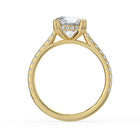 The Cara Ring - Round Cathedral with Hidden Halo & Pavé Band