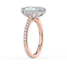 The Cara Ring - Radiant Cathedral with Hidden Halo & Pavé Band