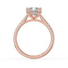 The Cara Ring - Radiant Cathedral with Hidden Halo & Pavé Band