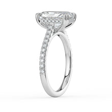 The Cara Ring - Radiant Cathedral with Hidden Halo & Pavé Band