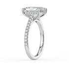 The Cara Ring — Radiant Cathedral with Hidden Halo & Pavé Band Lab-Grown Diamond Engagement Ring in White Gold | The Jewel Concierge