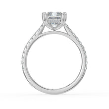 The Cara Ring - Radiant Cathedral with Hidden Halo & Pavé Band