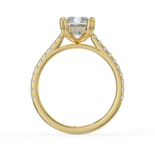 The Cara Ring - Radiant Cathedral with Hidden Halo & Pavé Band