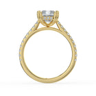 The Cara Ring — Radiant Cathedral with Hidden Halo & Pavé Band Lab-Grown Diamond Engagement Ring in Yellow Gold | The Jewel Concierge