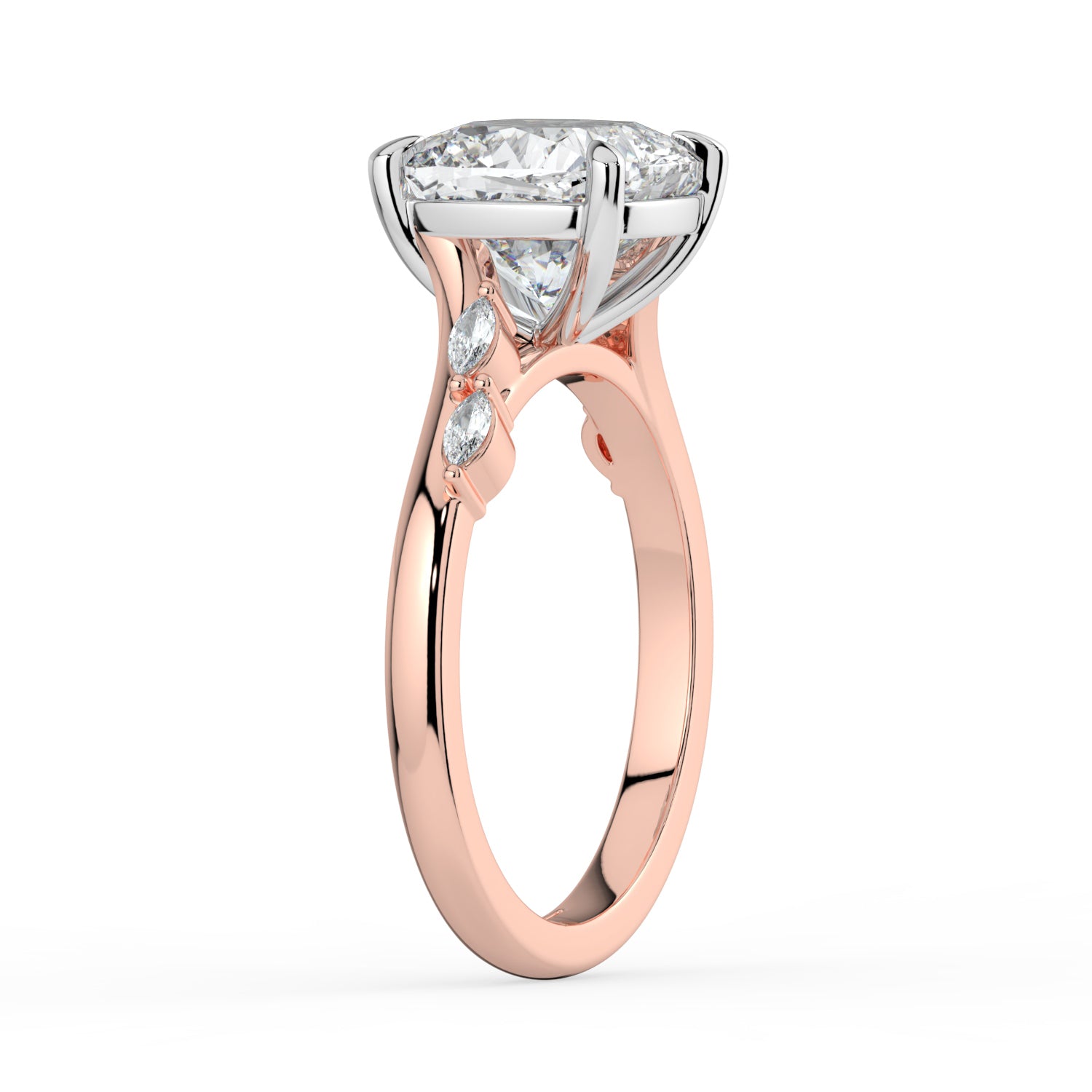 The Madeline Ring - Cushion with Twisted Accent Band