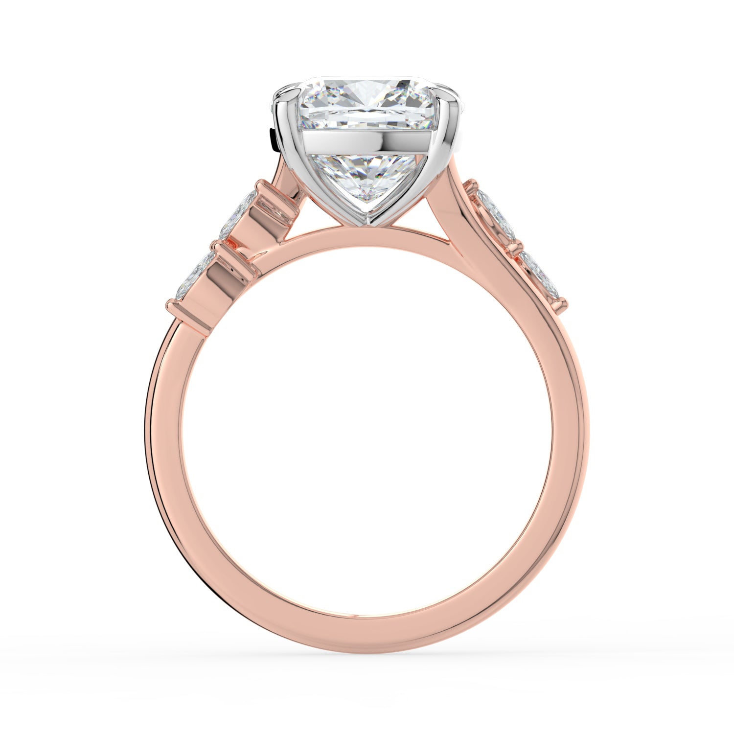 The Madeline Ring - Cushion with Twisted Accent Band