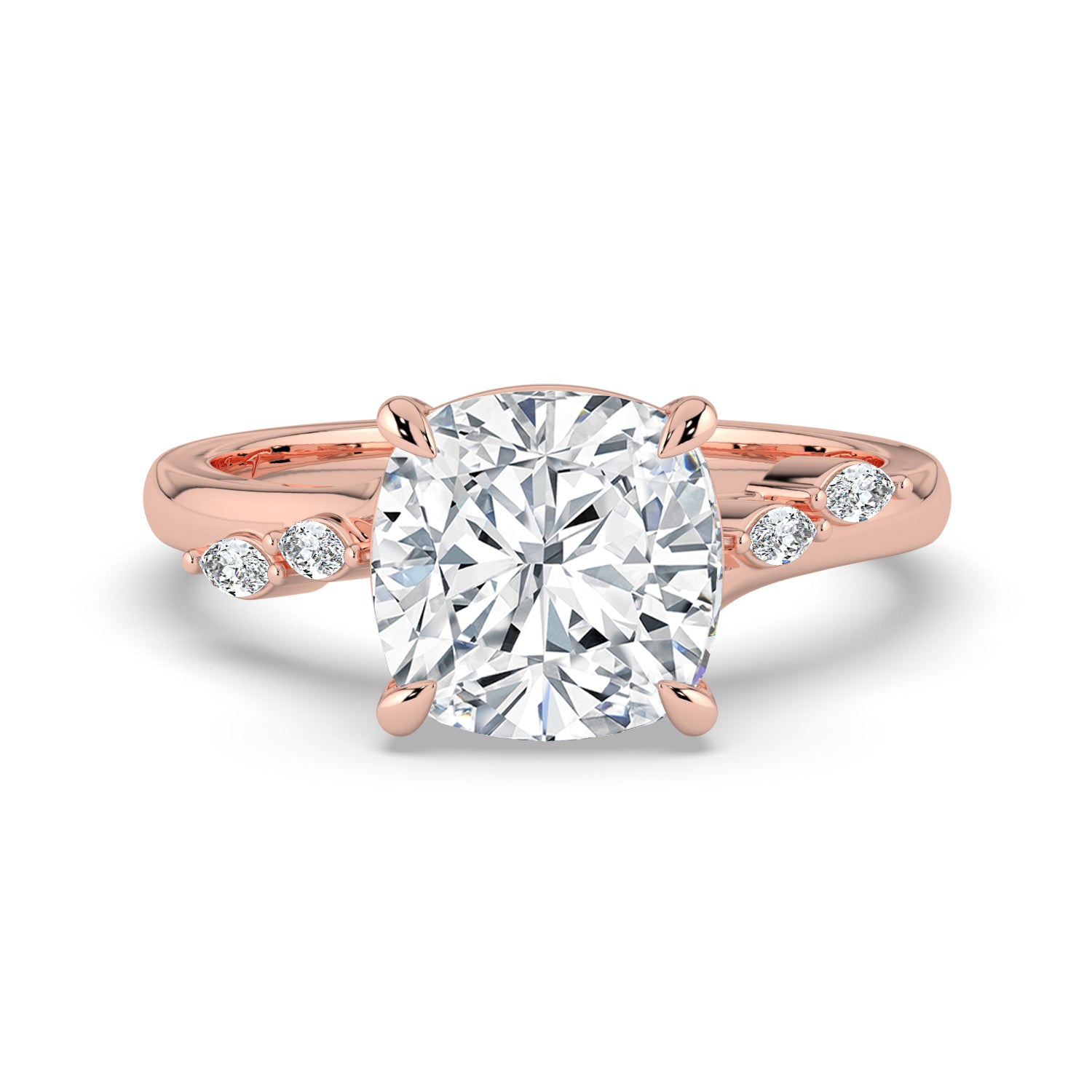 The Madeline Ring - Cushion with Twisted Accent Band