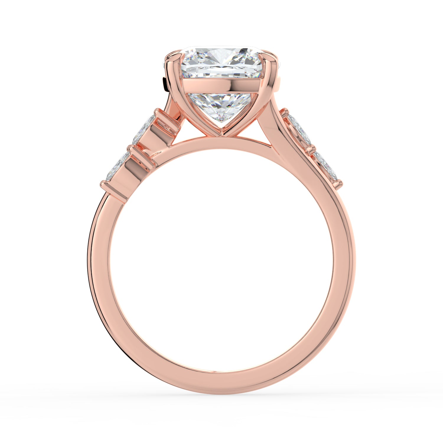 The Madeline Ring - Cushion with Twisted Accent Band