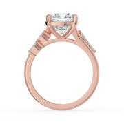 The Madeline Ring – Cushion with Twisted Accent Band in Platinum – The Jewel Concierge