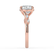 The Madeline Ring – Cushion with Twisted Accent Band in 18K Rose Gold – The Jewel Concierge
