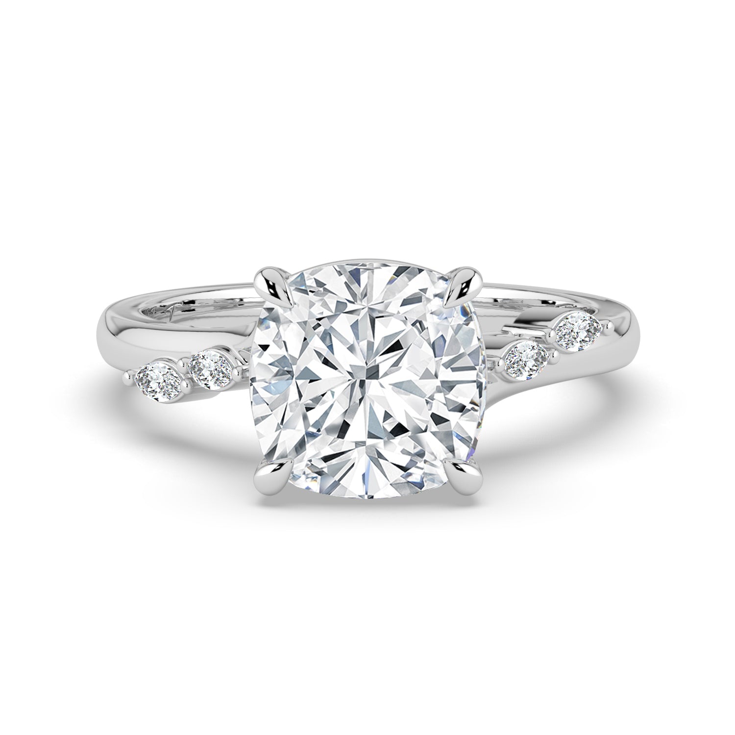 The Madeline Ring - Cushion with Twisted Accent Band