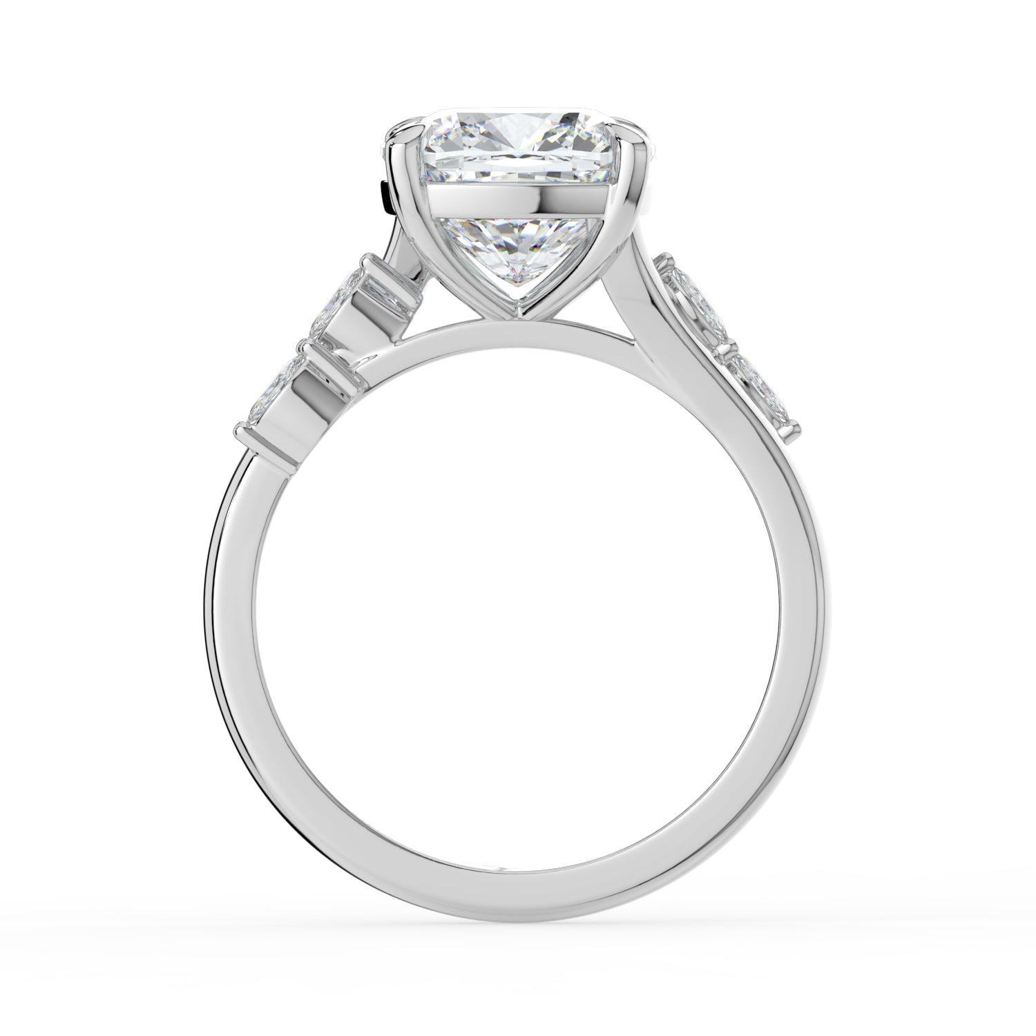 The Madeline Ring - Cushion with Twisted Accent Band