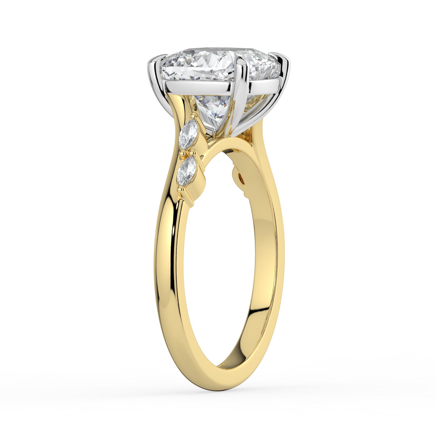 The Madeline Ring - Cushion with Twisted Accent Band