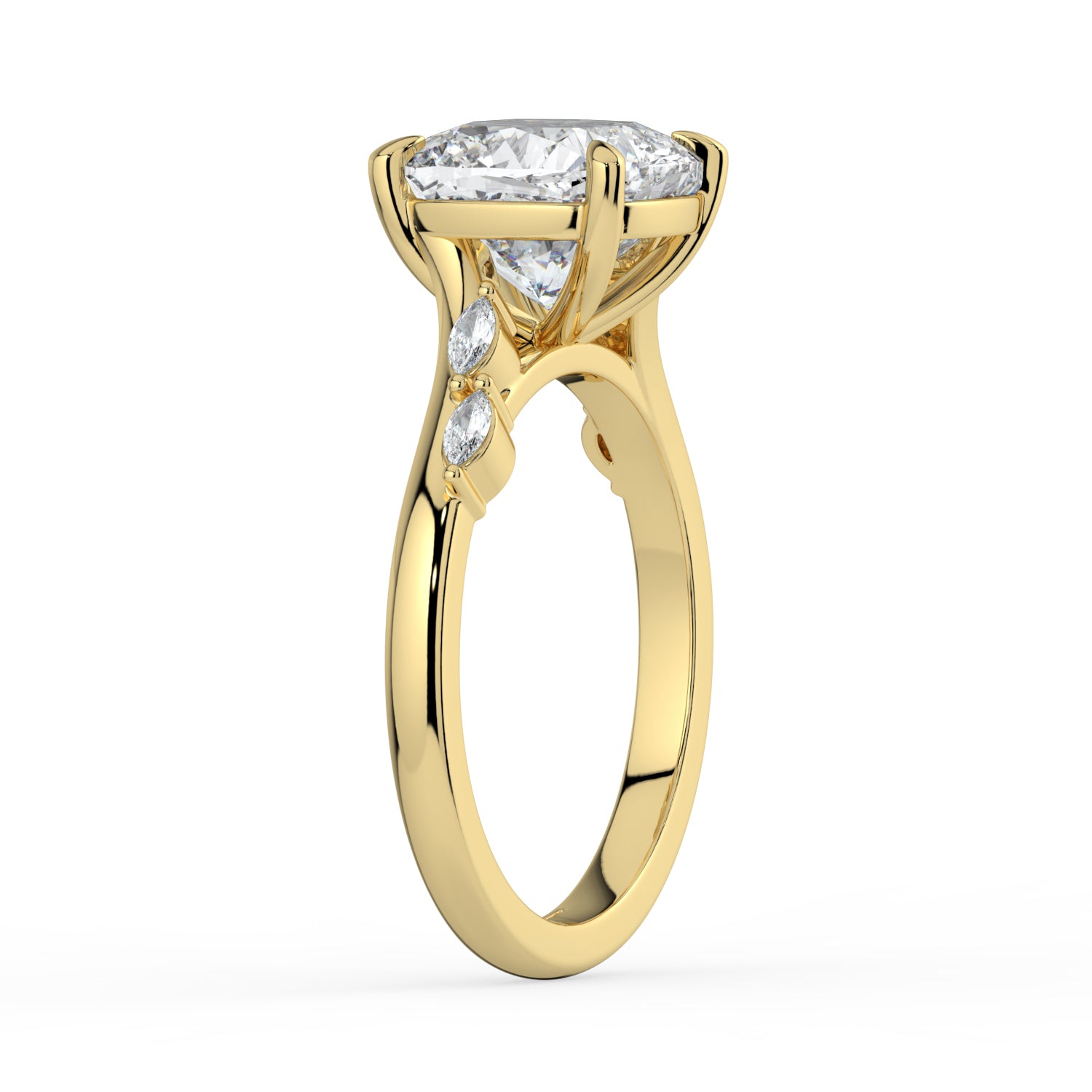 The Madeline Ring - Cushion with Twisted Accent Band