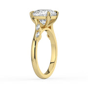 The Madeline Ring – Cushion with Twisted Accent Band in 14K Rose Gold – The Jewel Concierge