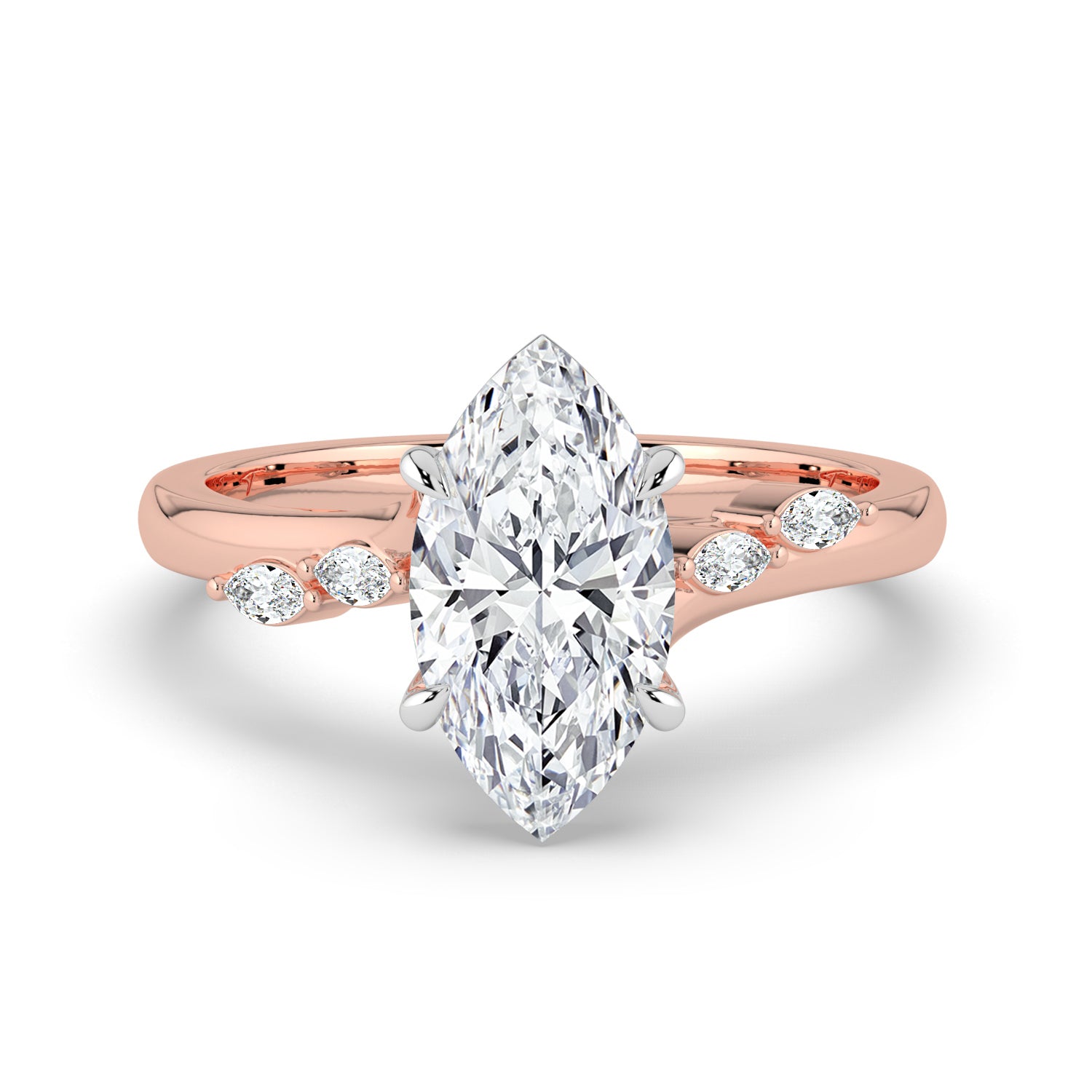 The Madeline Ring - Marquise with Twisted Accent Band