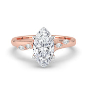 The Madeline Ring — Marquise with Twisted Accent Band Lab-Grown Diamond Engagement Ring in Two-Tone Rose and White Gold | The Jewel Concierge