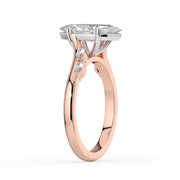 The Madeline Ring — Marquise with Twisted Accent Band Lab-Grown Diamond Engagement Ring in Two-Tone Rose and White Gold | The Jewel Concierge
