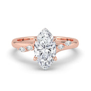 The Madeline Ring — Marquise with Twisted Accent Band Lab-Grown Diamond Engagement Ring in Rose Gold | The Jewel Concierge