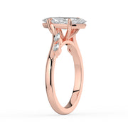 The Madeline Ring — Marquise with Twisted Accent Band Lab-Grown Diamond Engagement Ring in Rose Gold | The Jewel Concierge