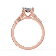 The Madeline Ring — Marquise with Twisted Accent Band Lab-Grown Diamond Engagement Ring in Rose Gold | The Jewel Concierge