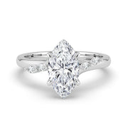 The Madeline Ring — Marquise with Twisted Accent Band Lab-Grown Diamond Engagement Ring in White Gold | The Jewel Concierge