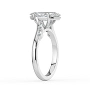 The Madeline Ring — Marquise with Twisted Accent Band Lab-Grown Diamond Engagement Ring in White Gold | The Jewel Concierge