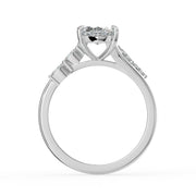The Madeline Ring — Marquise with Twisted Accent Band Lab-Grown Diamond Engagement Ring in White Gold | The Jewel Concierge