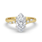 The Madeline Ring — Marquise with Twisted Accent Band Lab-Grown Diamond Engagement Ring in Two-Tone Yellow and White Gold | The Jewel Concierge