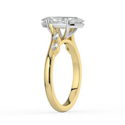 The Madeline Ring — Marquise with Twisted Accent Band Lab-Grown Diamond Engagement Ring in Two-Tone Yellow and White Gold | The Jewel Concierge