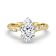 The Madeline Ring — Marquise with Twisted Accent Band Lab-Grown Diamond Engagement Ring in Yellow Gold | The Jewel Concierge