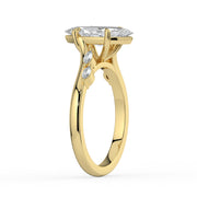 The Madeline Ring — Marquise with Twisted Accent Band Lab-Grown Diamond Engagement Ring in Yellow Gold | The Jewel Concierge