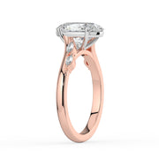 The Madeline Ring — Oval with Twisted Accent Band Lab-Grown Diamond Engagement Ring in Two-Tone Rose and White Gold | The Jewel Concierge