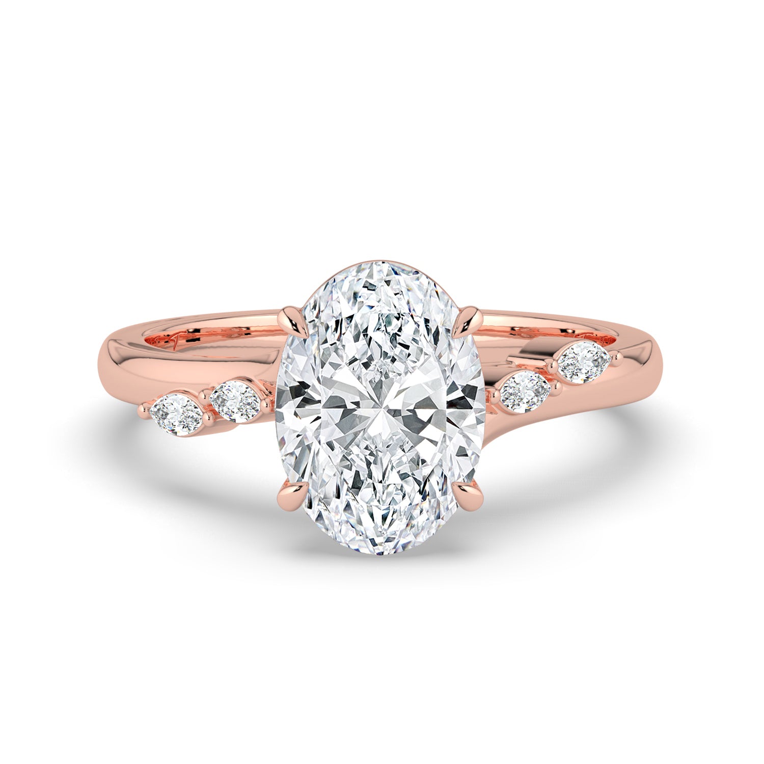 The Madeline Ring - Oval with Twisted Accent Band