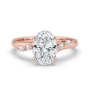 The Madeline Ring — Oval with Twisted Accent Band Lab-Grown Diamond Engagement Ring in Rose Gold | The Jewel Concierge