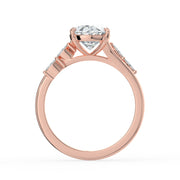 The Madeline Ring — Oval with Twisted Accent Band Lab-Grown Diamond Engagement Ring in Rose Gold | The Jewel Concierge