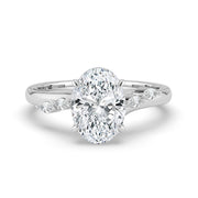 The Madeline Ring — Oval with Twisted Accent Band Lab-Grown Diamond Engagement Ring in White Gold | The Jewel Concierge