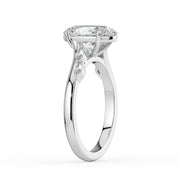 The Madeline Ring — Oval with Twisted Accent Band Lab-Grown Diamond Engagement Ring in White Gold | The Jewel Concierge