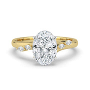 The Madeline Ring — Oval with Twisted Accent Band Lab-Grown Diamond Engagement Ring in Two-Tone Yellow and White Gold | The Jewel Concierge