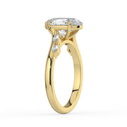 The Madeline Ring — Oval with Twisted Accent Band Lab-Grown Diamond Engagement Ring in Yellow Gold | The Jewel Concierge