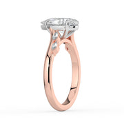 The Madeline Ring — Pear with Twisted Accent Band Lab-Grown Diamond Engagement Ring in Two-Tone Rose and White Gold | The Jewel Concierge