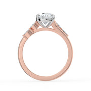 The Madeline Ring — Pear with Twisted Accent Band Lab-Grown Diamond Engagement Ring in Two-Tone Rose and White Gold | The Jewel Concierge