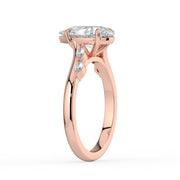 The Madeline Ring — Pear with Twisted Accent Band Lab-Grown Diamond Engagement Ring in Rose Gold | The Jewel Concierge