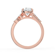 The Madeline Ring — Pear with Twisted Accent Band Lab-Grown Diamond Engagement Ring in Rose Gold | The Jewel Concierge
